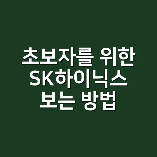 초보자를 위한 SK하이닉스 보는 방법: HBM부터 실적 포인트까지 쉽게 읽기 - 요약