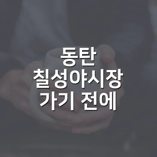 동탄 칠성야시장 가기 전에 알아두면 좋은 이용 방법 - 요약