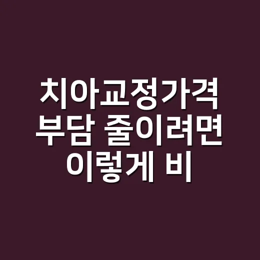 치아교정가격 부담 줄이려면 이렇게 비교하세요 - 요약