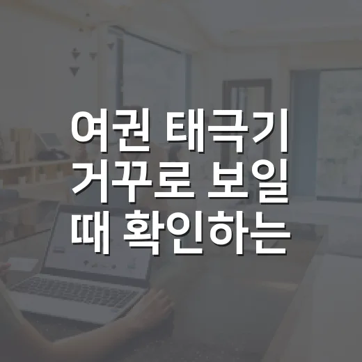 여권 태극기 거꾸로 보일 때 확인하는 방법 - 요약
