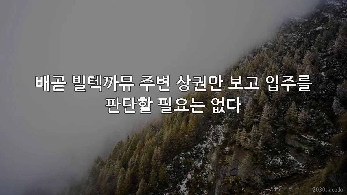 배곧 빌텍까뮤 주변 상권만 보고 입주를 판단할 필요는 없다