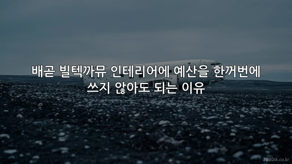 배곧 빌텍까뮤 인테리어에 예산을 한꺼번에 쓰지 않아도 되는 이유