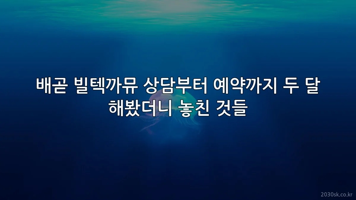 배곧 빌텍까뮤 상담부터 예약까지 두 달 해봤더니 놓친 것들