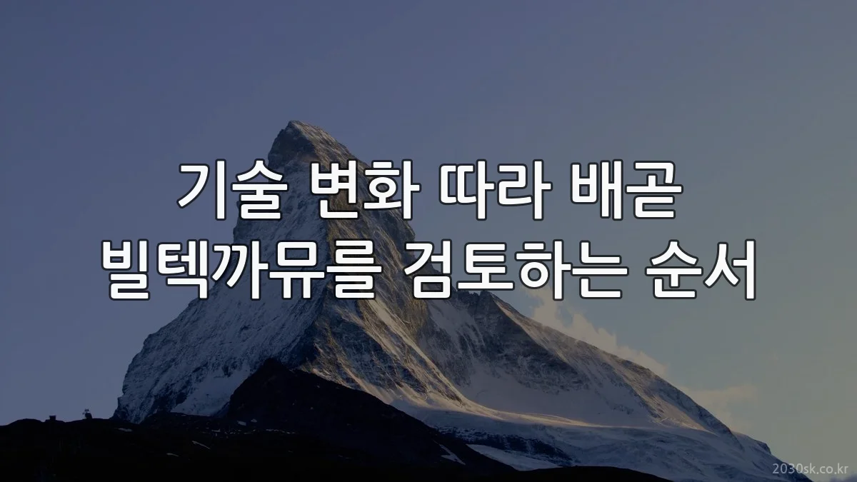 기술 변화 따라 배곧 빌텍까뮤를 검토하는 순서