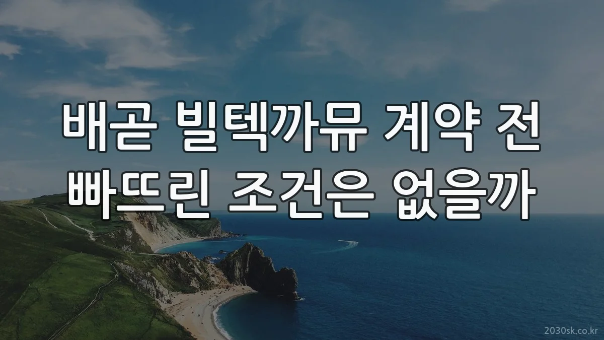 배곧 빌텍까뮤 계약 전 빠뜨린 조건은 없을까