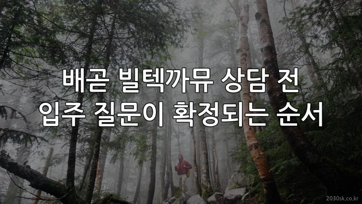 배곧 빌텍까뮤 상담 전 입주 질문이 확정되는 순서