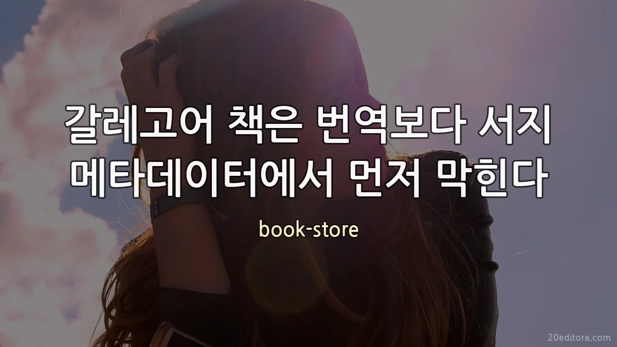 갈레고어 책은 번역보다 서지 메타데이터에서 먼저 막힌다