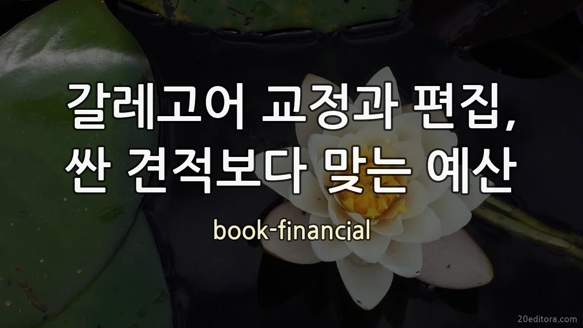 갈레고어 교정과 편집, 싼 견적보다 맞는 예산