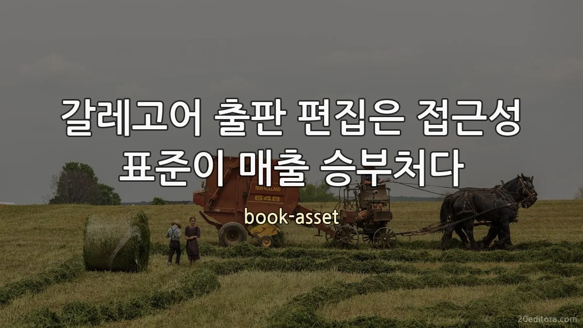 갈레고어 출판 편집은 접근성 표준이 매출 승부처다