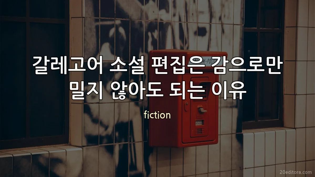 갈레고어 소설 편집은 감으로만 밀지 않아도 되는 이유