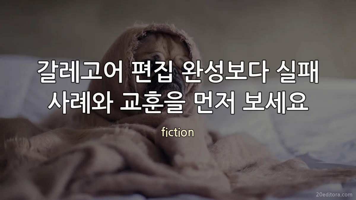 갈레고어 편집 완성보다 실패 사례와 교훈을 먼저 보세요