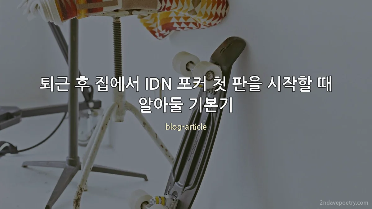 퇴근 후 집에서 IDN 포커 첫 판을 시작할 때 알아둘 기본기