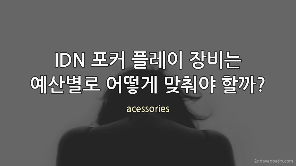 IDN 포커 플레이 장비는 예산별로 어떻게 맞춰야 할까?