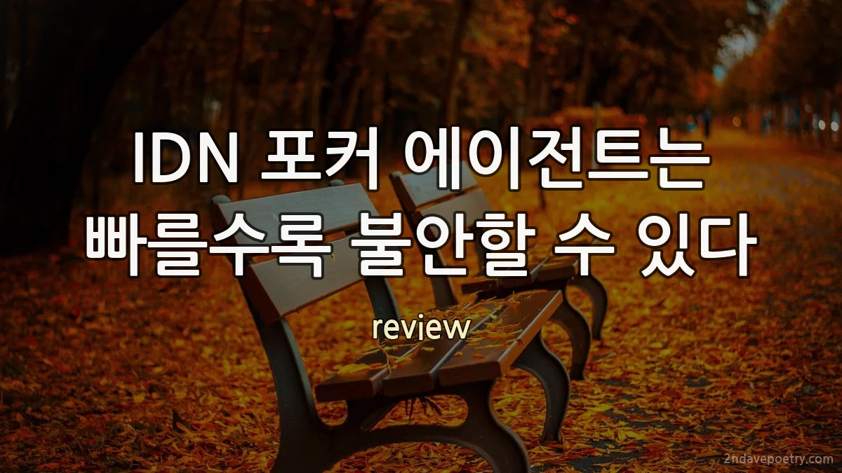IDN 포커 에이전트는 빠를수록 불안할 수 있다