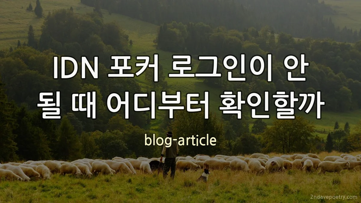 IDN 포커 로그인이 안 될 때 어디부터 확인할까