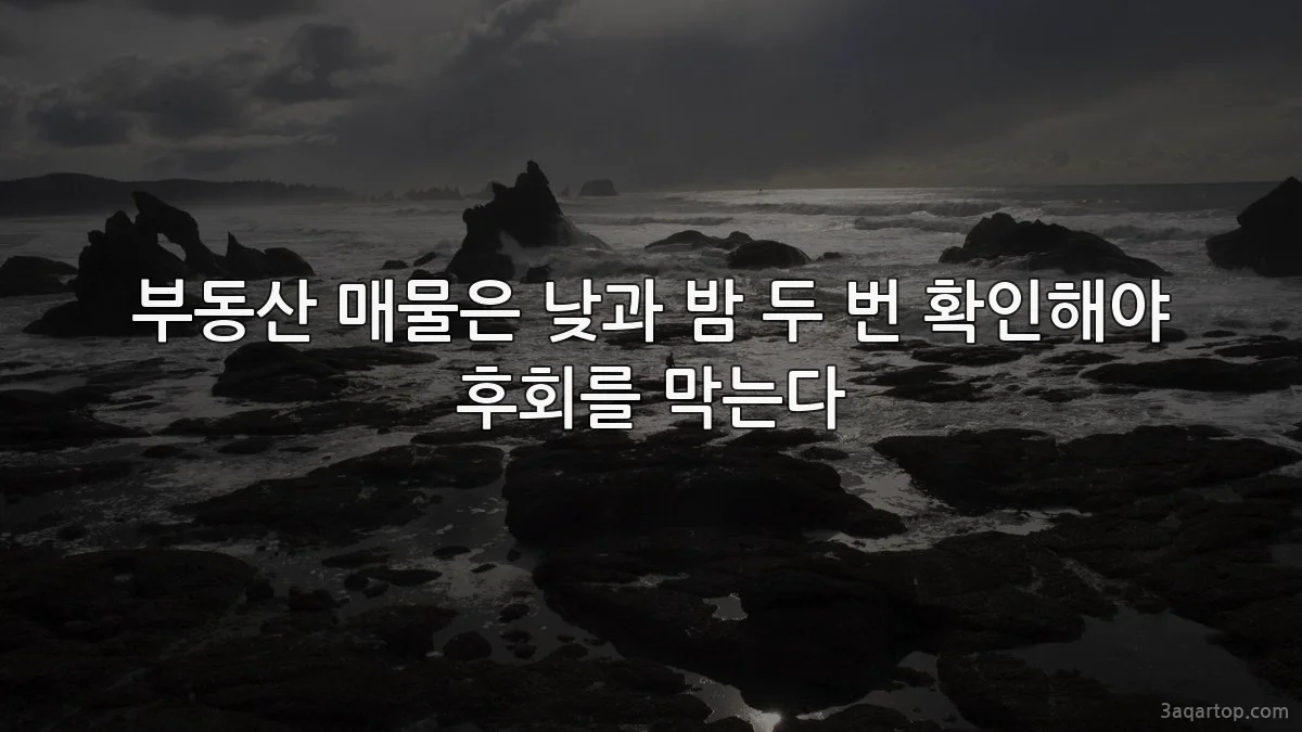 부동산 매물은 낮과 밤 두 번 확인해야 후회를 막는다