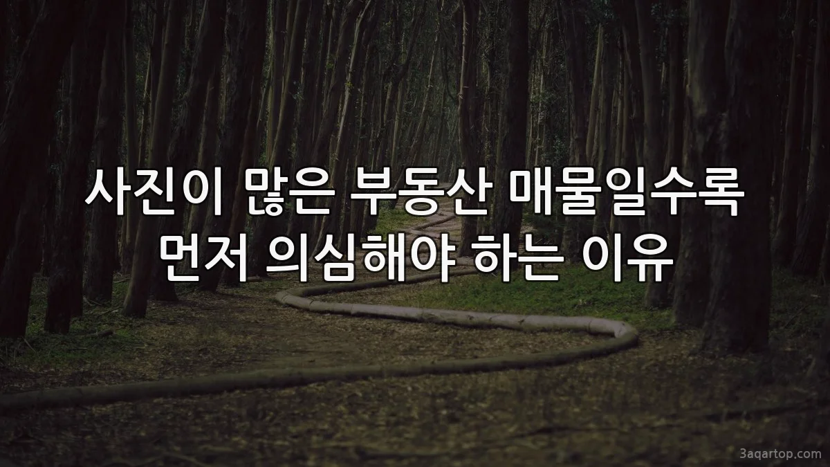 사진이 많은 부동산 매물일수록 먼저 의심해야 하는 이유
