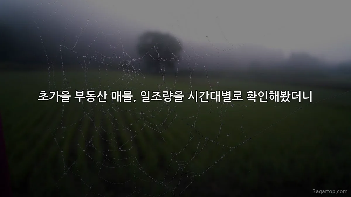 초가을 부동산 매물, 일조량을 시간대별로 확인해봤더니