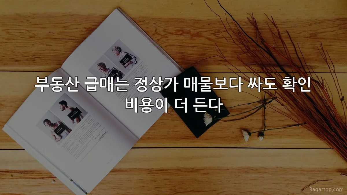부동산 급매는 정상가 매물보다 싸도 확인 비용이 더 든다