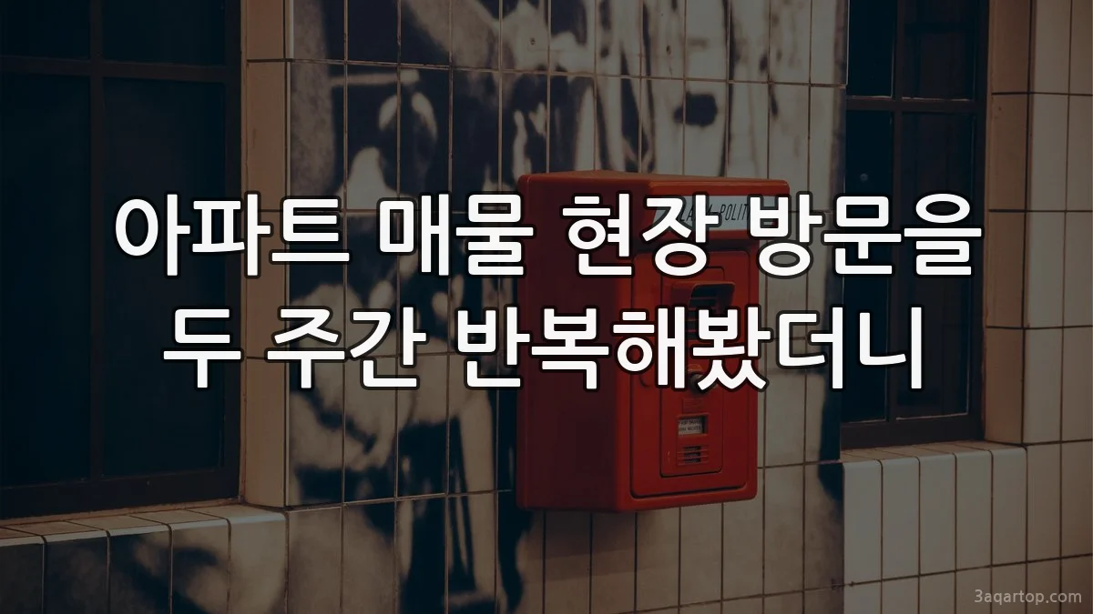 아파트 매물 현장 방문을 두 주간 반복해봤더니