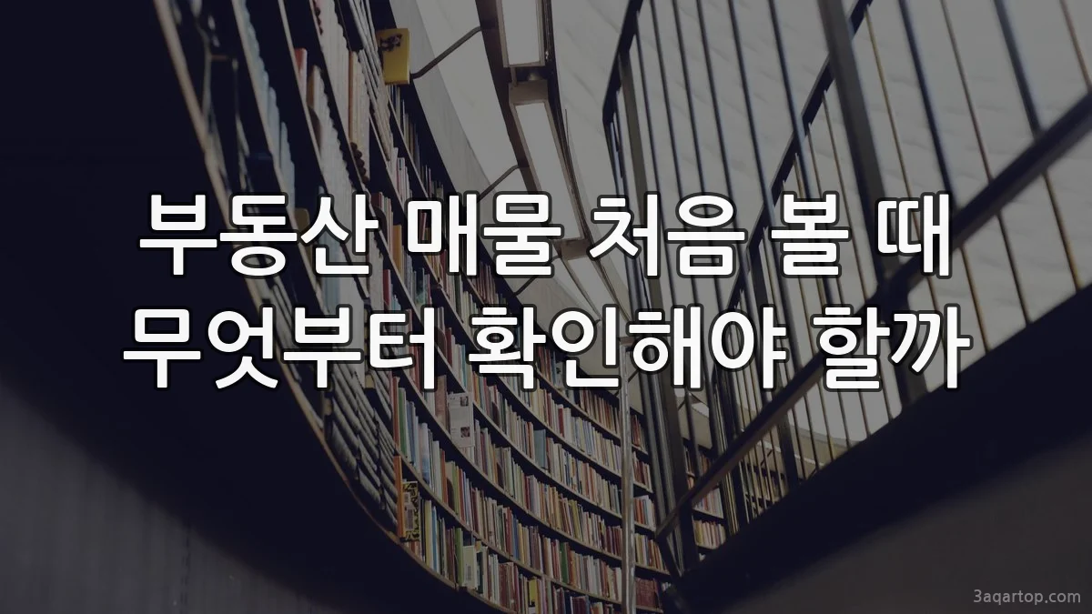 부동산 매물 처음 볼 때 무엇부터 확인해야 할까