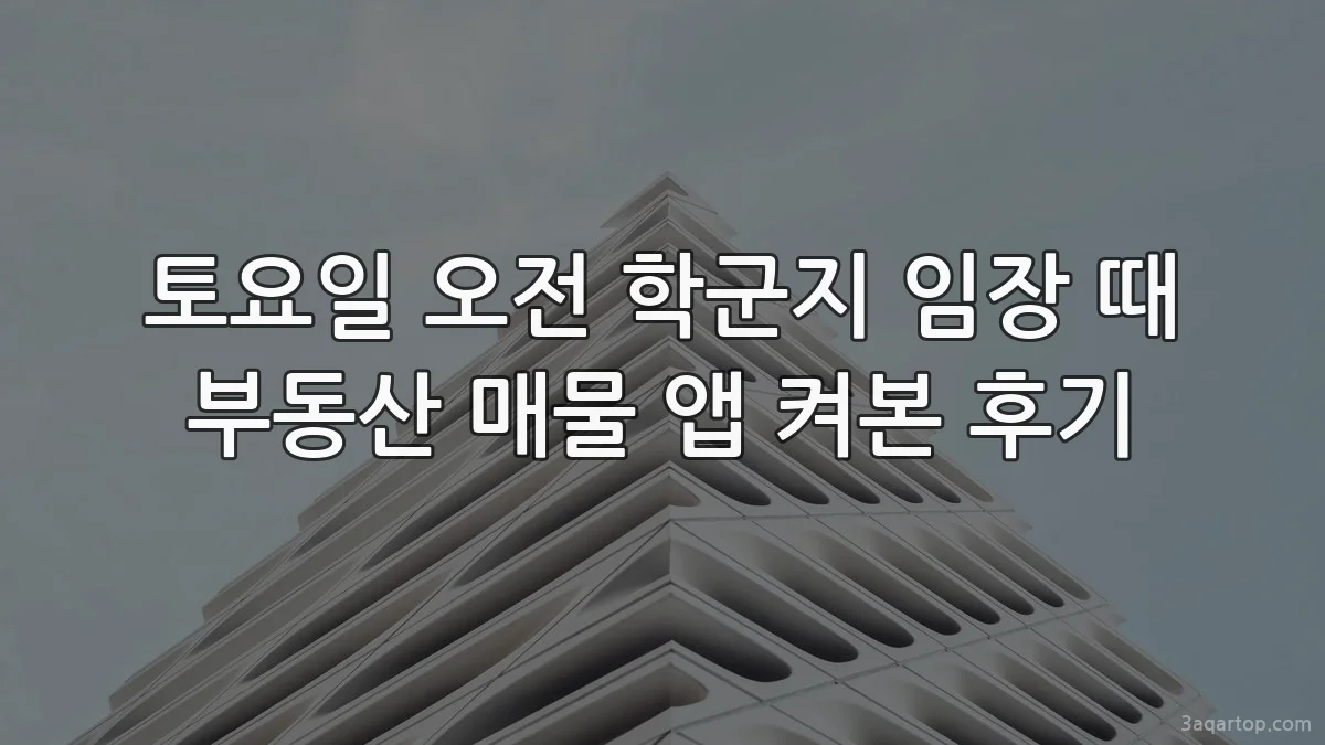 토요일 오전 학군지 임장 때 부동산 매물 앱 켜본 후기