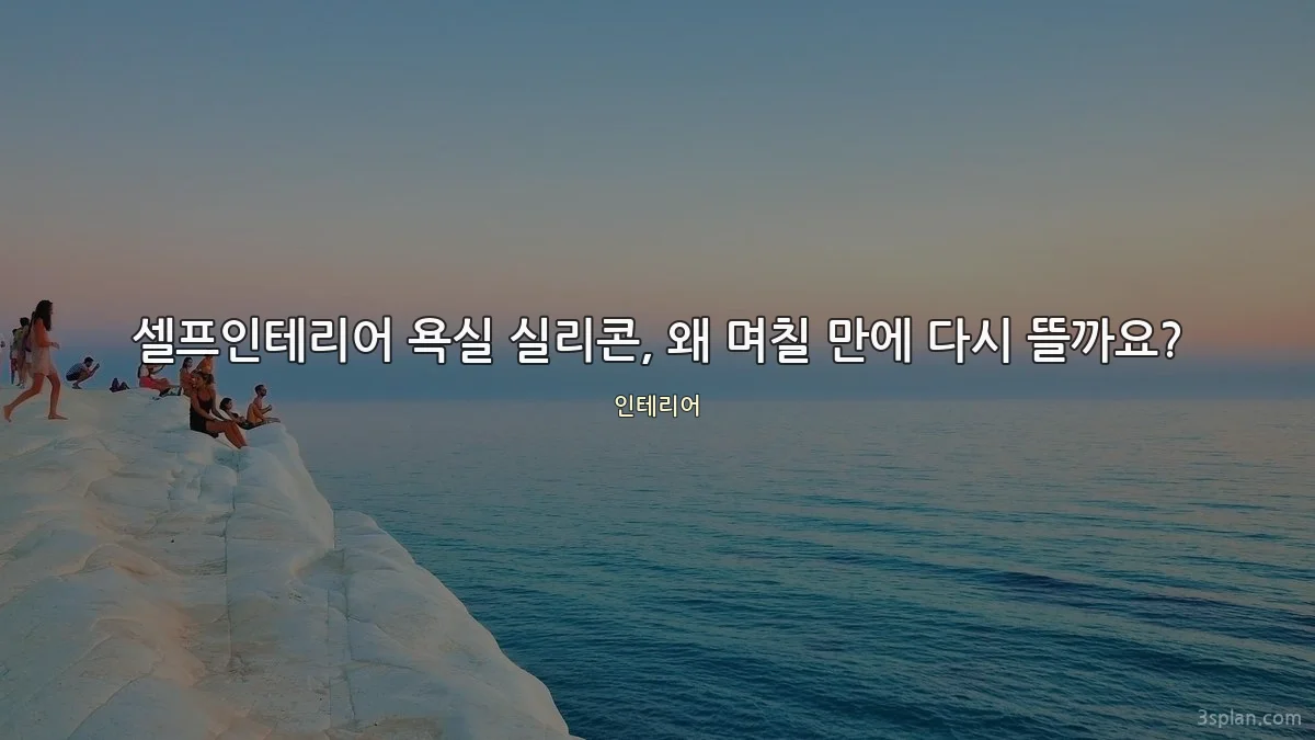 셀프인테리어 욕실 실리콘, 왜 며칠 만에 다시 뜰까요?