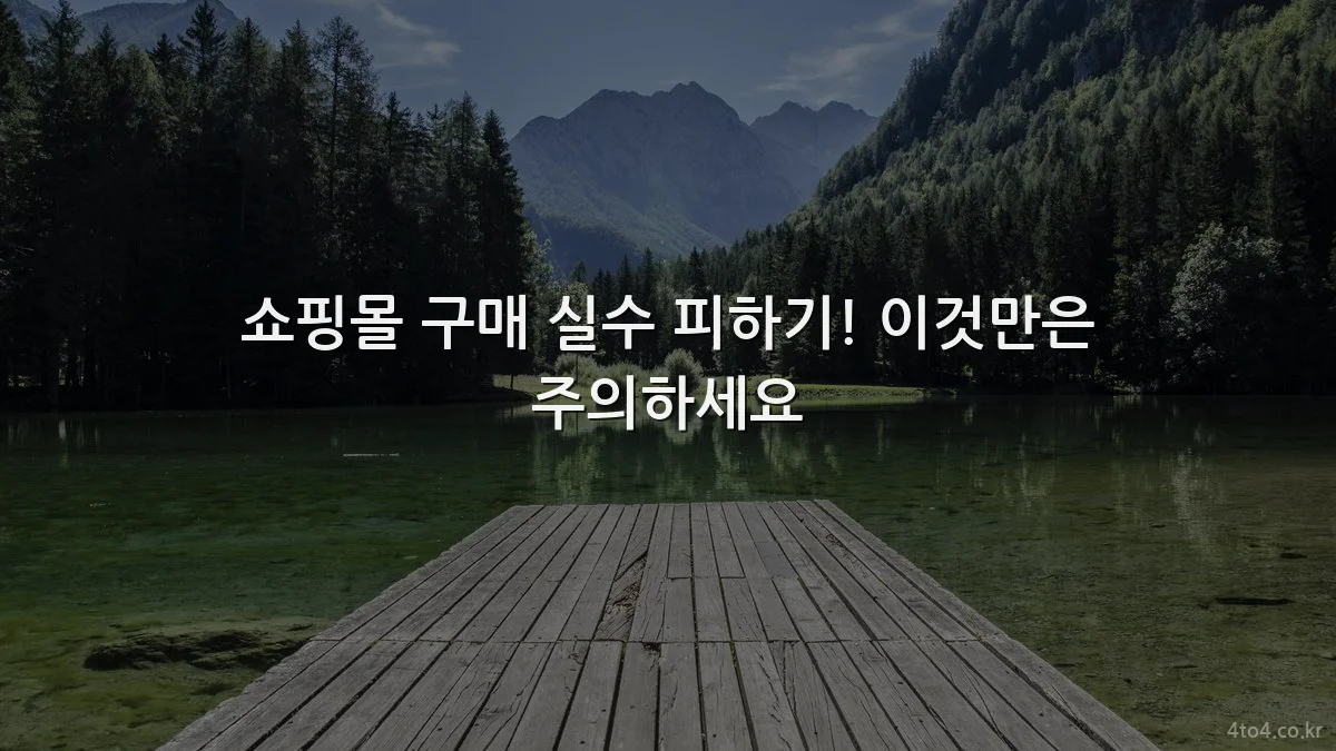 쇼핑몰 구매 실수 피하기! 이것만은 주의하세요