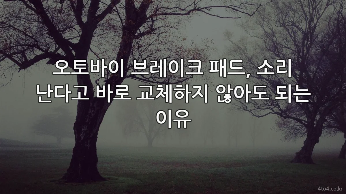 오토바이 브레이크 패드, 소리 난다고 바로 교체하지 않아도 되는 이유