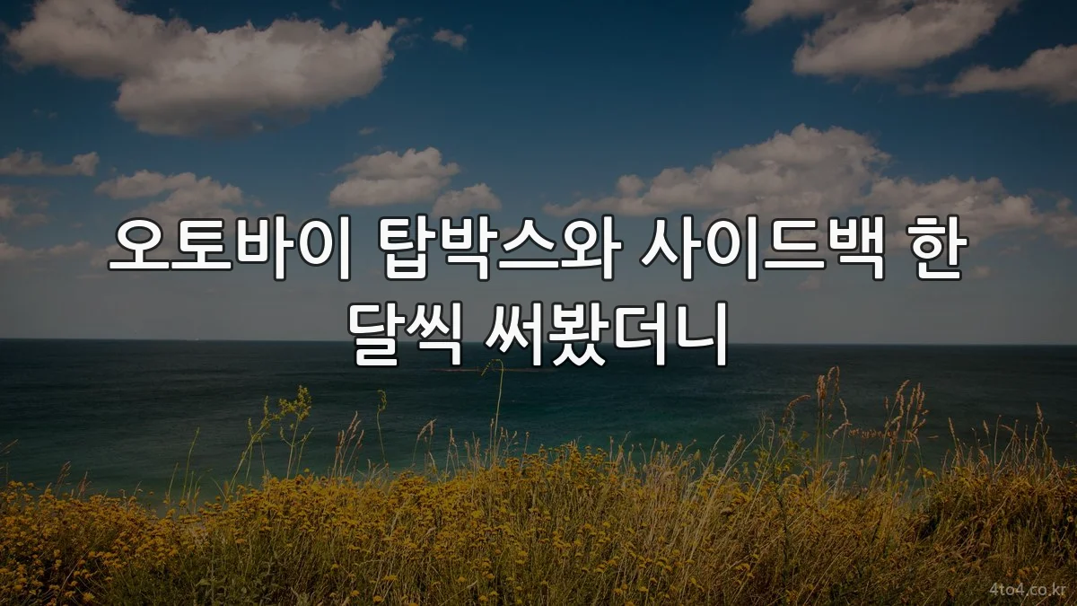오토바이 탑박스와 사이드백 한 달씩 써봤더니