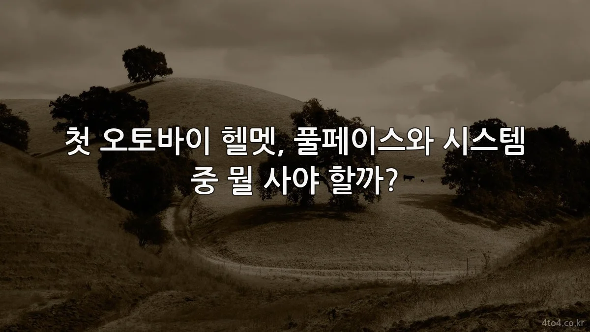첫 오토바이 헬멧, 풀페이스와 시스템 중 뭘 사야 할까?