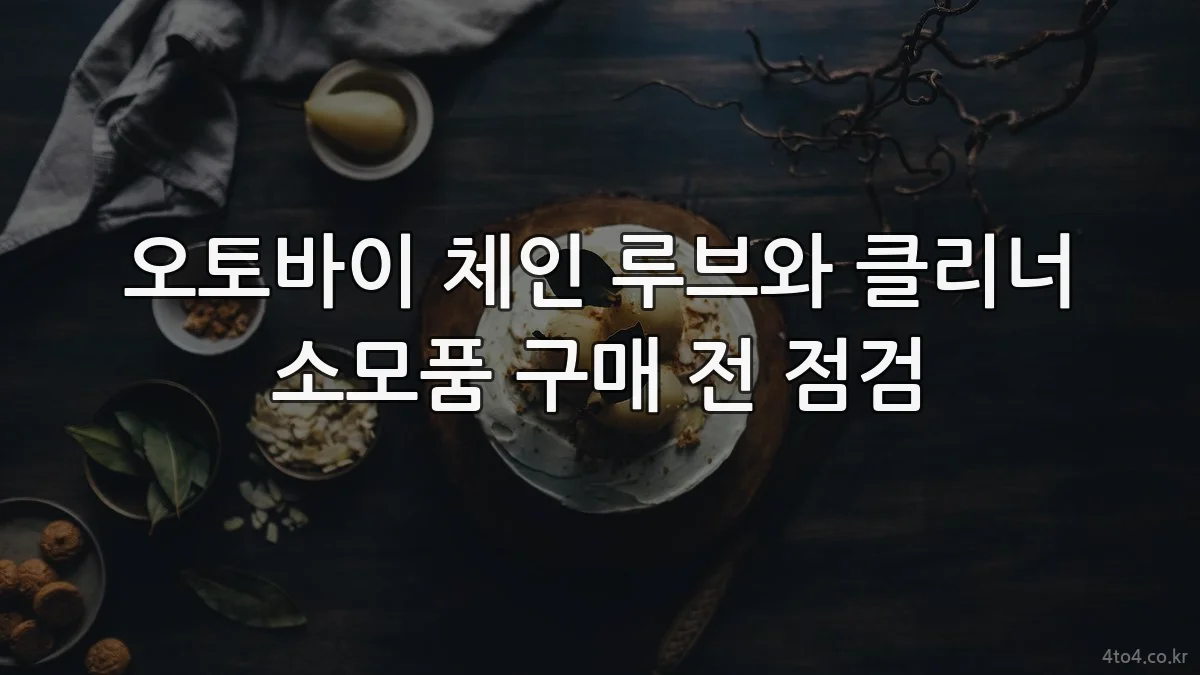 오토바이 체인 루브와 클리너 소모품 구매 전 점검