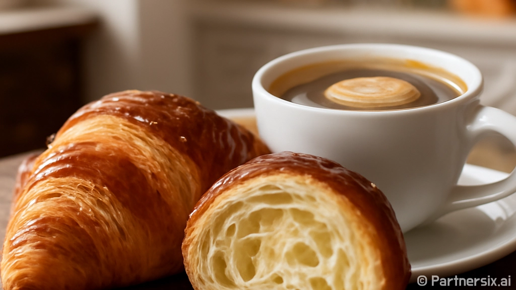 만겹 크루아상 즐기…