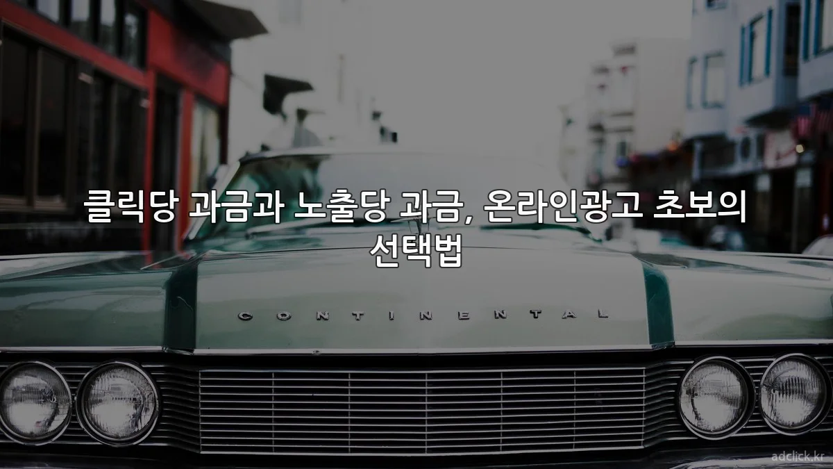 클릭당 과금과 노출당 과금, 온라인광고 초보의 선택법