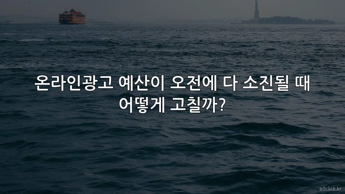 온라인광고 예산이 오전에 다 소진될 때 어떻게 고칠까?