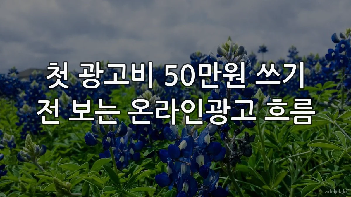 첫 광고비 50만원 쓰기 전 보는 온라인광고 흐름