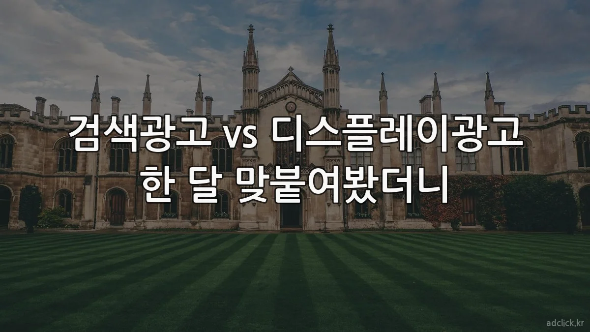 검색광고 vs 디스플레이광고 한 달 맞붙여봤더니