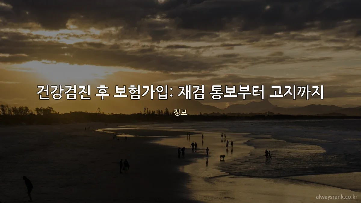 건강검진 후 보험가입: 재검 통보부터 고지까지