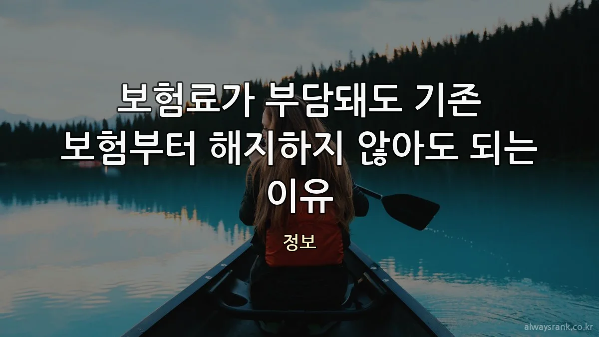 보험료가 부담돼도 기존 보험부터 해지하지 않아도 되는 이유