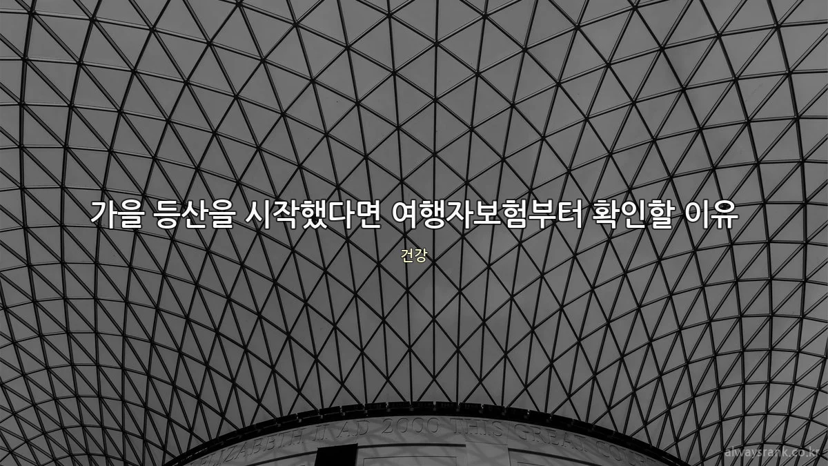 가을 등산을 시작했다면 여행자보험부터 확인할 이유