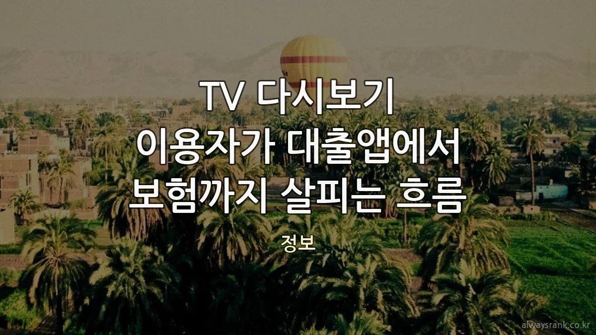 TV 다시보기 이용자가 대출앱에서 보험까지 살피는 흐름