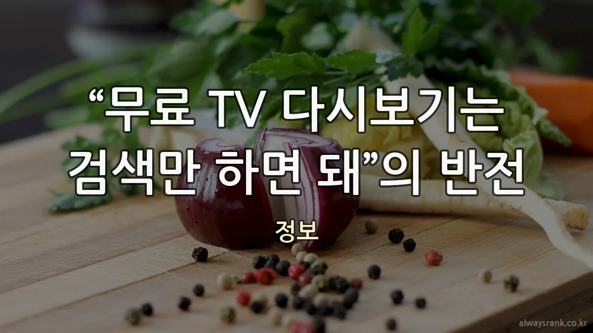 “무료 TV 다시보기는 검색만 하면 돼”의 반전