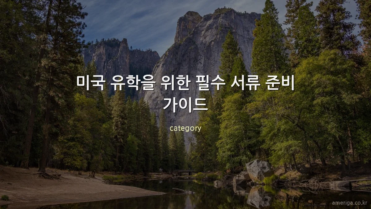 미국 유학을 위한 필수 서류 준비 가이드