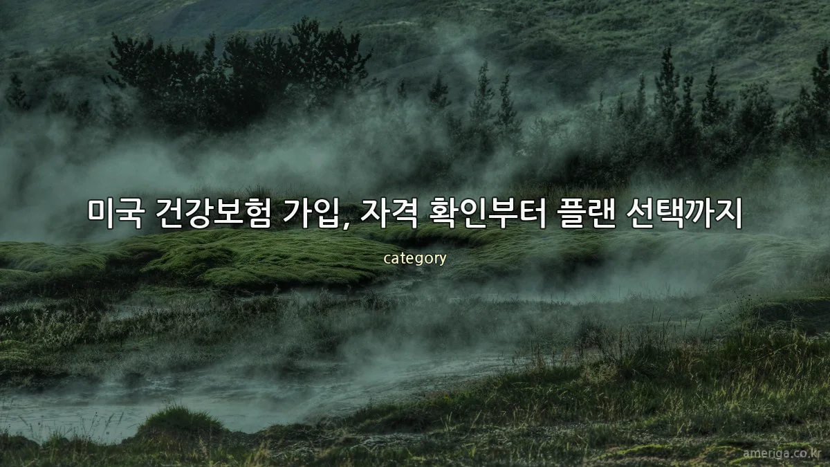 미국 건강보험 가입, 자격 확인부터 플랜 선택까지