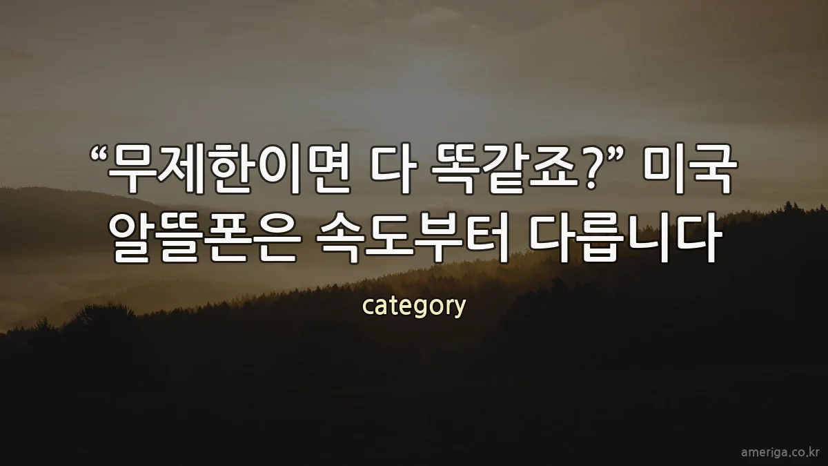 “무제한이면 다 똑같죠?” 미국 알뜰폰은 속도부터 다릅니다