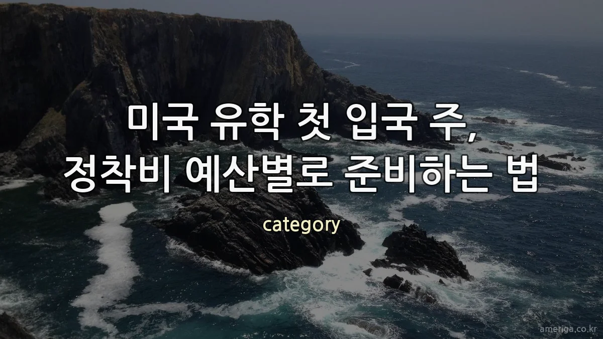 미국 유학 첫 입국 주, 정착비 예산별로 준비하는 법