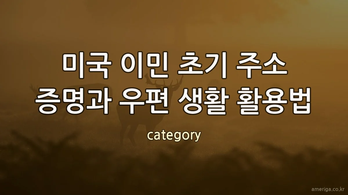 미국 이민 초기 주소 증명과 우편 생활 활용법