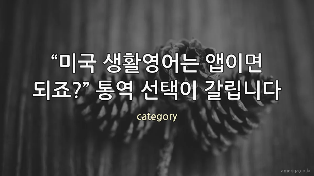 “미국 생활영어는 앱이면 되죠?” 통역 선택이 갈립니다