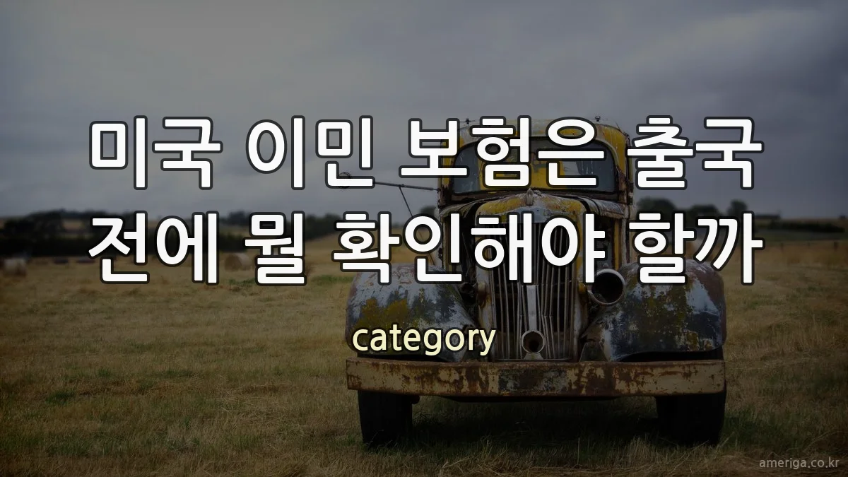 미국 이민 보험은 출국 전에 뭘 확인해야 할까