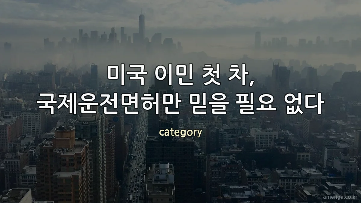 미국 이민 첫 차, 국제운전면허만 믿을 필요 없다